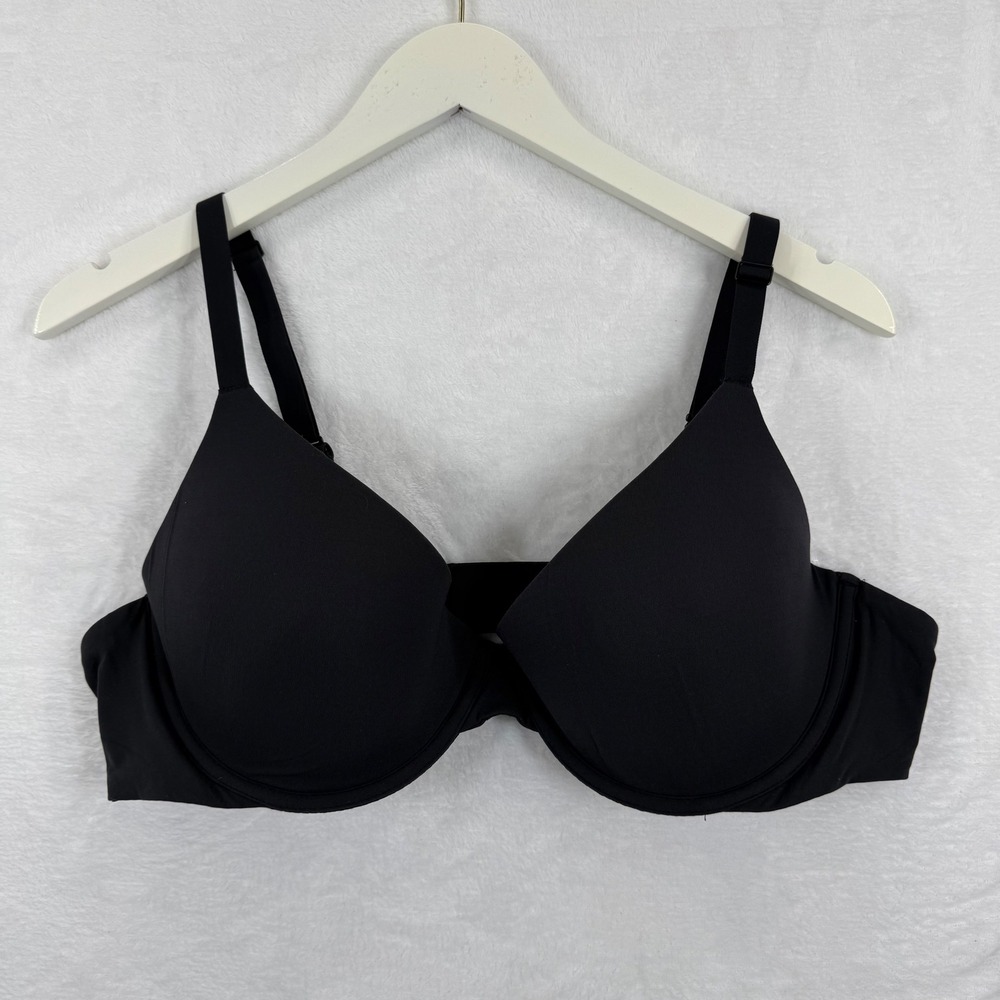 SKIMS Black T-Shirt Bra Underwire lightly Padded Full Coverage 44B